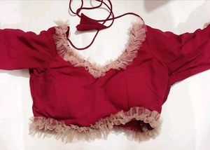 Stunning Red Ruffle Blouse