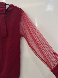 Maroon One-Shoulder Top