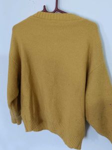 Mustard Yellow Winter Sweater with Cute Design
