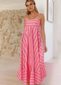 Pink Striped Maxi Dress