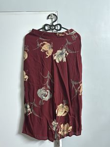 Maroon floral skirt