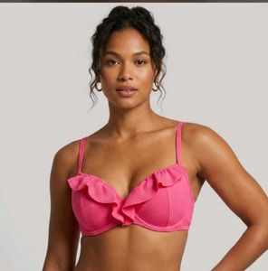 Bright Pink Textured Sports Bra