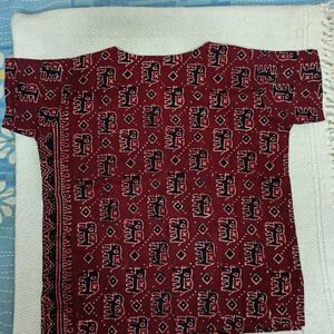 Ajrakh Print Dyed Cotton Tops (Combo of 3)