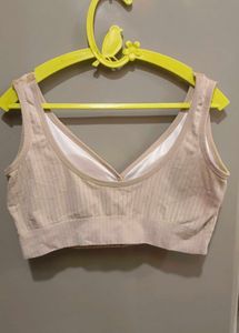 Comfortable Ribbed Front-Button Bra