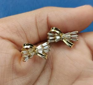 Sparkling Bow diamond Stud Earrings