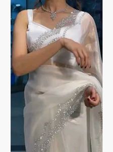 saree white 🤍 wedding party