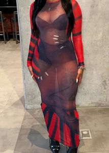 Newme Sheer Mesh Maxi Dress - XS