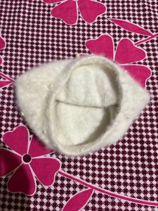 White Pearl Embellished Beanie