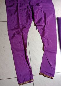 Elegant White &amp; Purple Anarkali Suit
