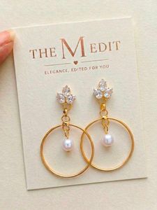 Gold Hoop Earrings with Pearls & Crystals