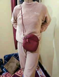 Ostrich faux leather vintage sling bag from Japan