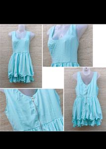 Light Blue Bubble Hem Mini Dress 38/40