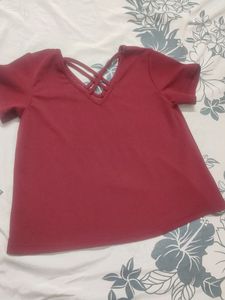 Maroon Oversized Top