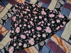 Flowy Floral Black Skirt