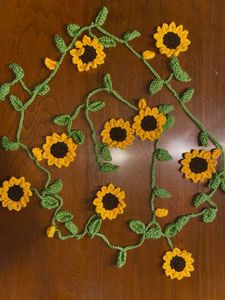 Handmade Crochet Sunflower Garland