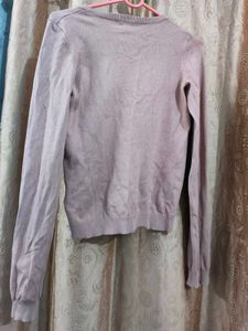 H&amp;M Pink Ribbed Long Sleeve Top