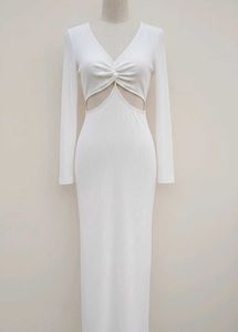 White Cutout Bodycon Maxi Dress