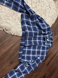 H&m Blue  Long-Sleeve crop  Shirt