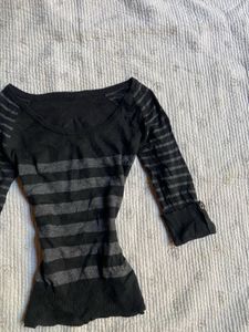 vintage striped y2k fitted top