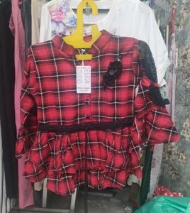 Red Plaid Top
