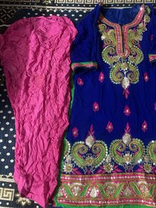 Royal Blue Embroidered Kurta Set
