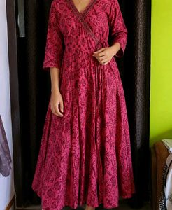 Beautiful Pink Floral Wrap Dress