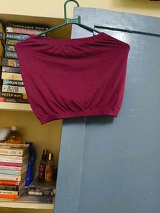 Maroon Strapless Tube Top stretchable to any size