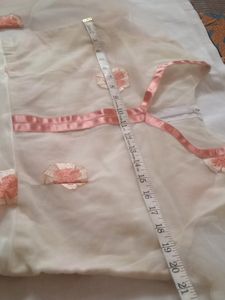 Offwhite Net And Silk Gown With Duppata