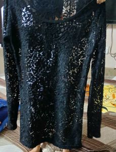 Sparkly Black Long Sleeve Top