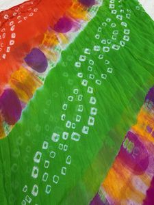 Chiffon tie dye+ bandhni dupatta