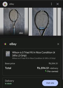 Lawn Tennis Racquet Wilson TRIAD 6.0