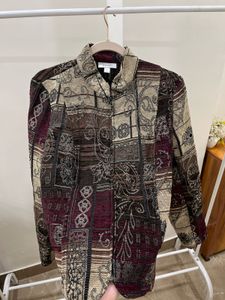 Dressbarn Tapestry Zipper Ethnic Jacket