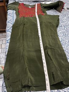 Elegant Green &amp; Red Kameez Dupata