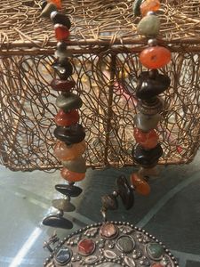 Boho Beaded Necklace with Pendant