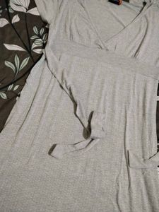Grey Wrap Dress