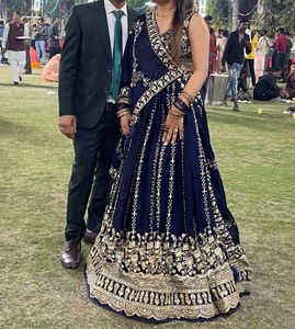 Elegant Navy Blue Lehenga Choli Set