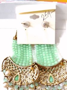 Stunning Mint Green Beaded Earrings