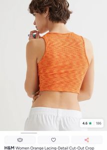 Stylish Orange Cut-Out Tank Top MEDIUM size