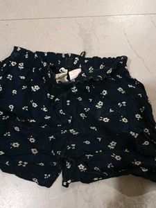 Floral Print Navy Blue Shorts for 11,12 year