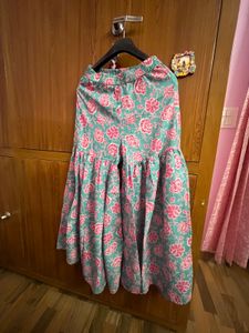 Blue &amp; Pink Floral Printed Sharara Set with Dupatt