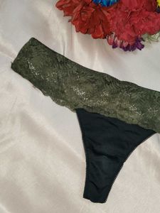 Lace Trim Thong Panty
