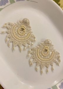 New Elegant Beaded Pearl Dangle Earrings