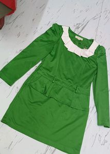 Parrot Green Dress Top For Girls Women New