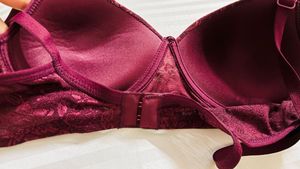 Maroon Lace Bra Padded