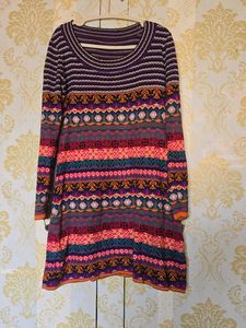 Boho Print Long Sleeve Dress