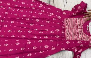 Pink Kurta with White Print
