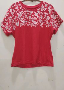 Red Floral Print T-Shirt