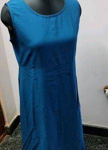 Sleeveless Blue Midi Dress
