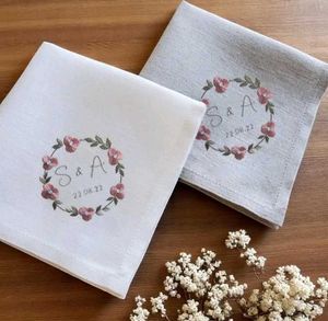 Embroidered Handkerchief Lovers Names