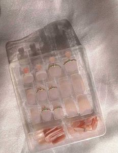 French Nails Tips For Foot&amp;Hand (8 Nail Rhinestone